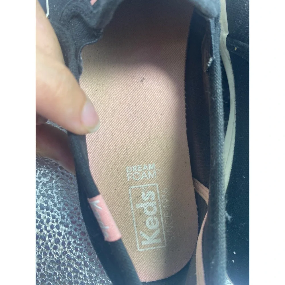 Keds Womens Empower Rainbow Slip On Sneakers Black Canvas Dream Foam Size 7